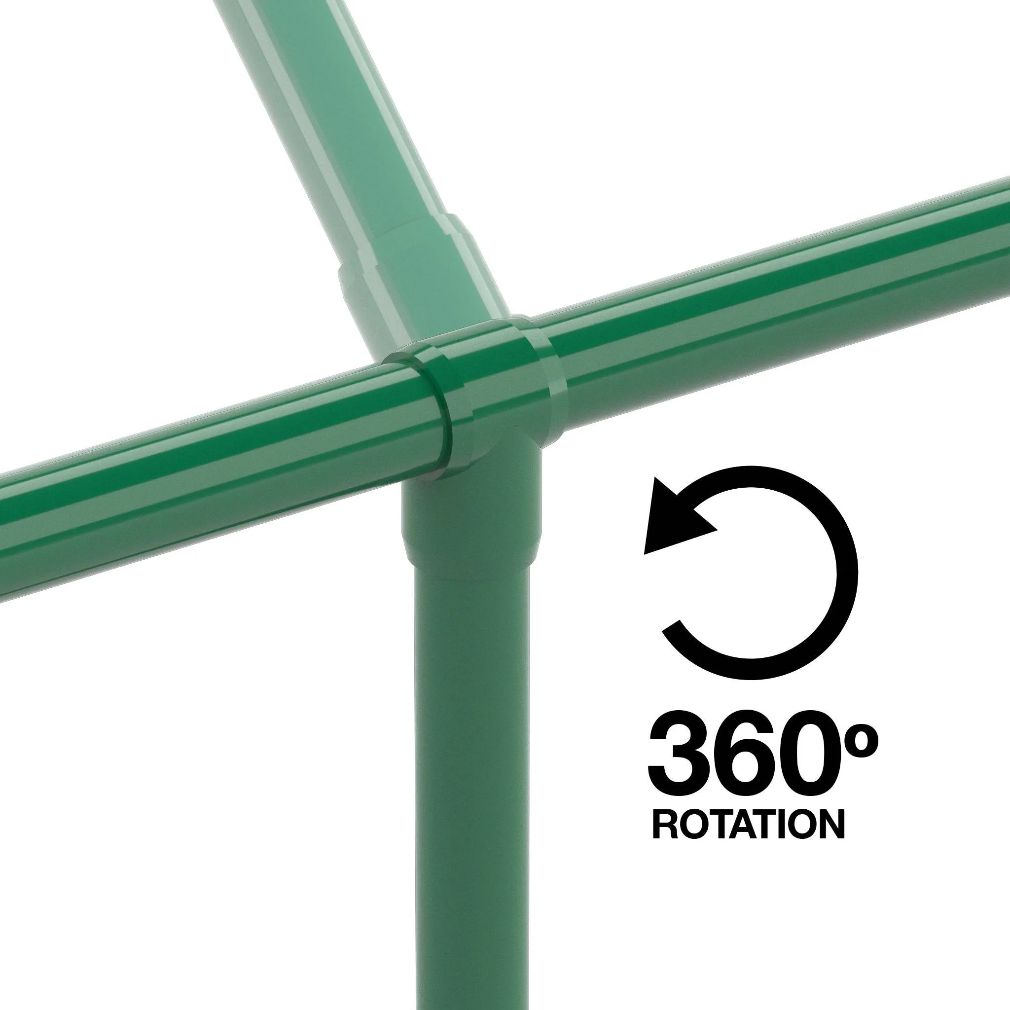 1 in. Slip Sling PVC Tee, Furniture Grade - Green