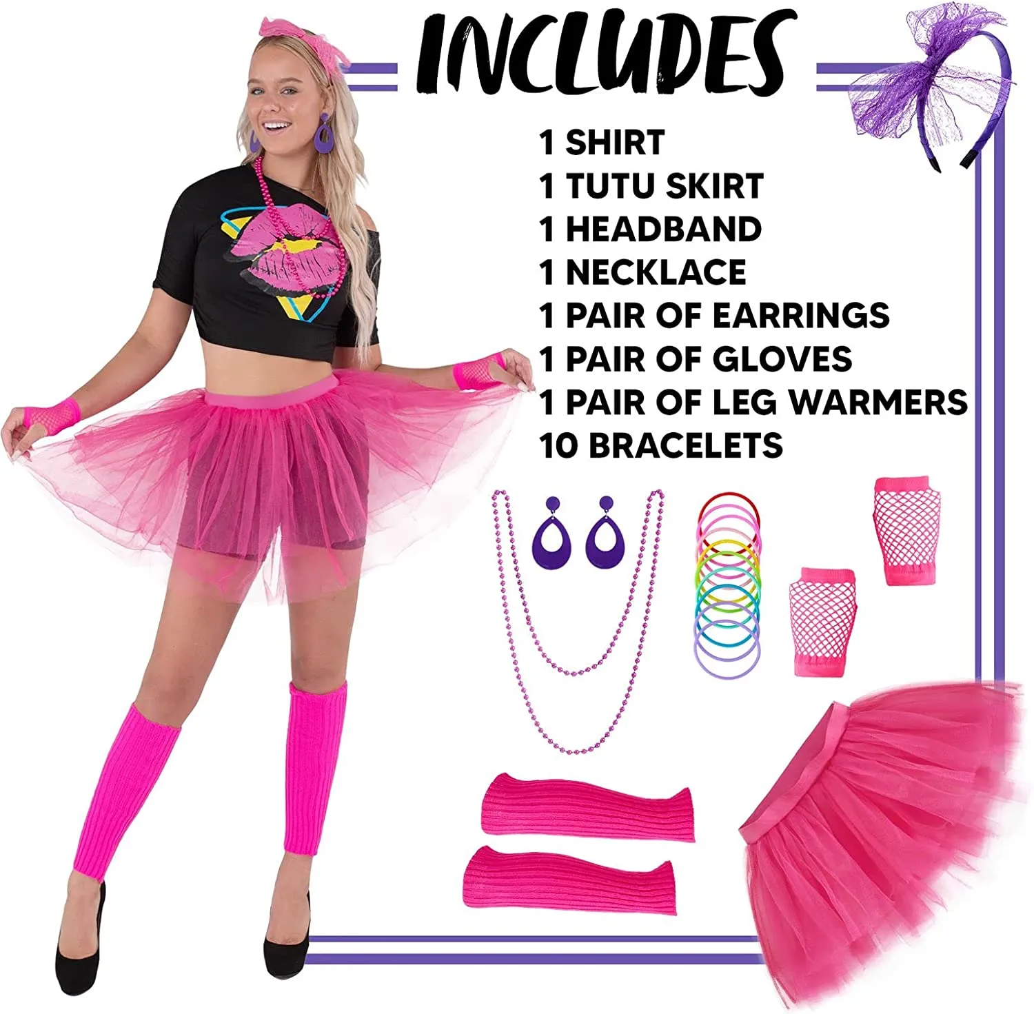 80's Girls Accessory Set- Adult