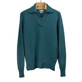 Aagro skipper polo in teal wool