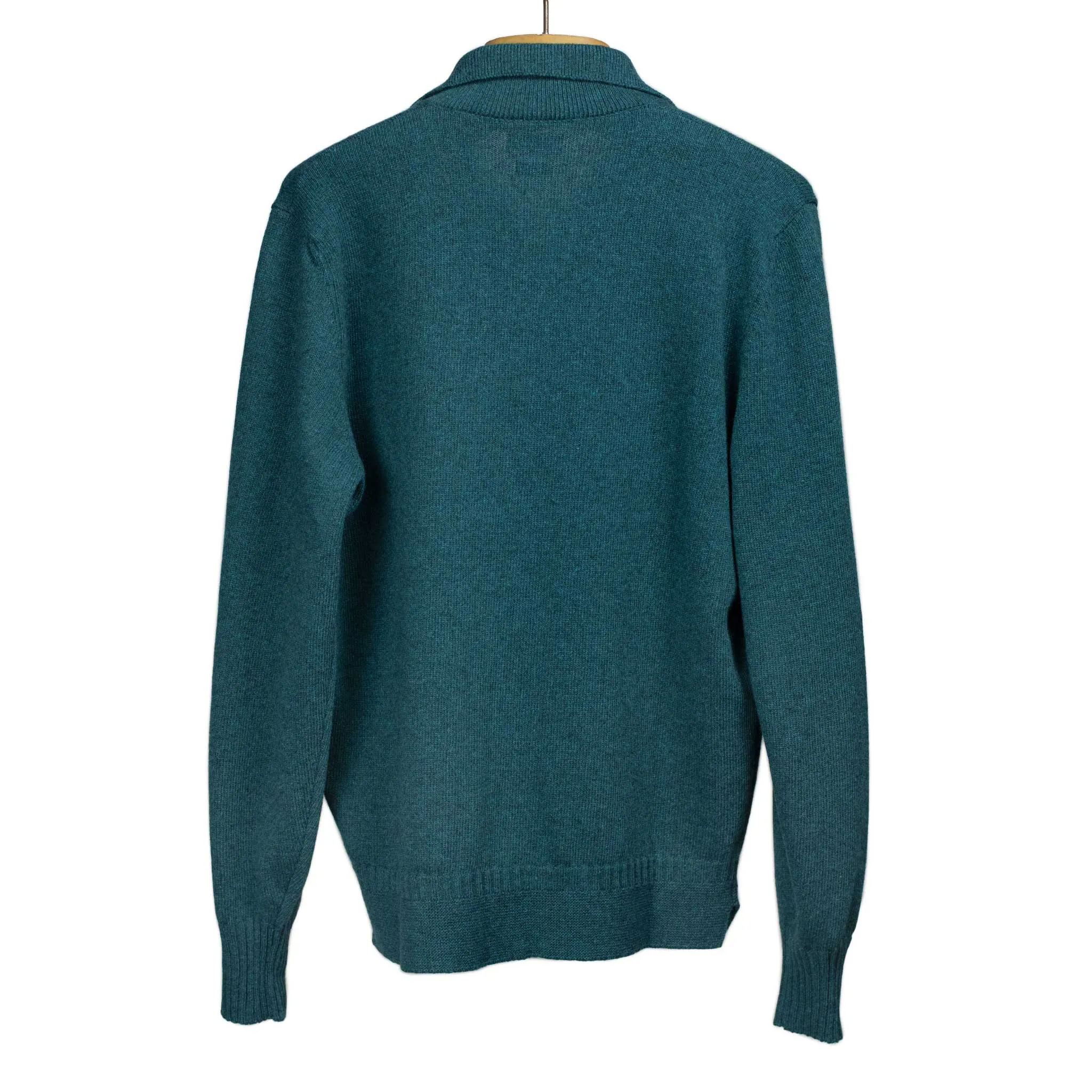 Aagro skipper polo in teal wool