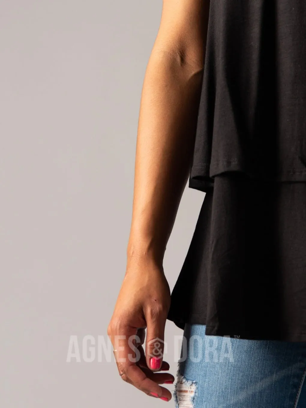 Agnes & Dora™ XS Black Tiered Tunic