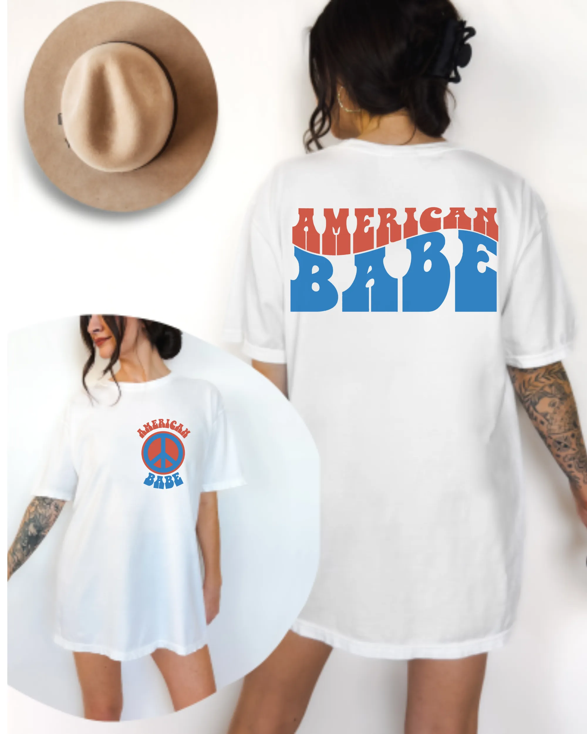 American Babe Comfort Colors® Shirt, Trendy 4th of July T-Shirt, Garment Dyed T-Shirt, Retro T-Shirt