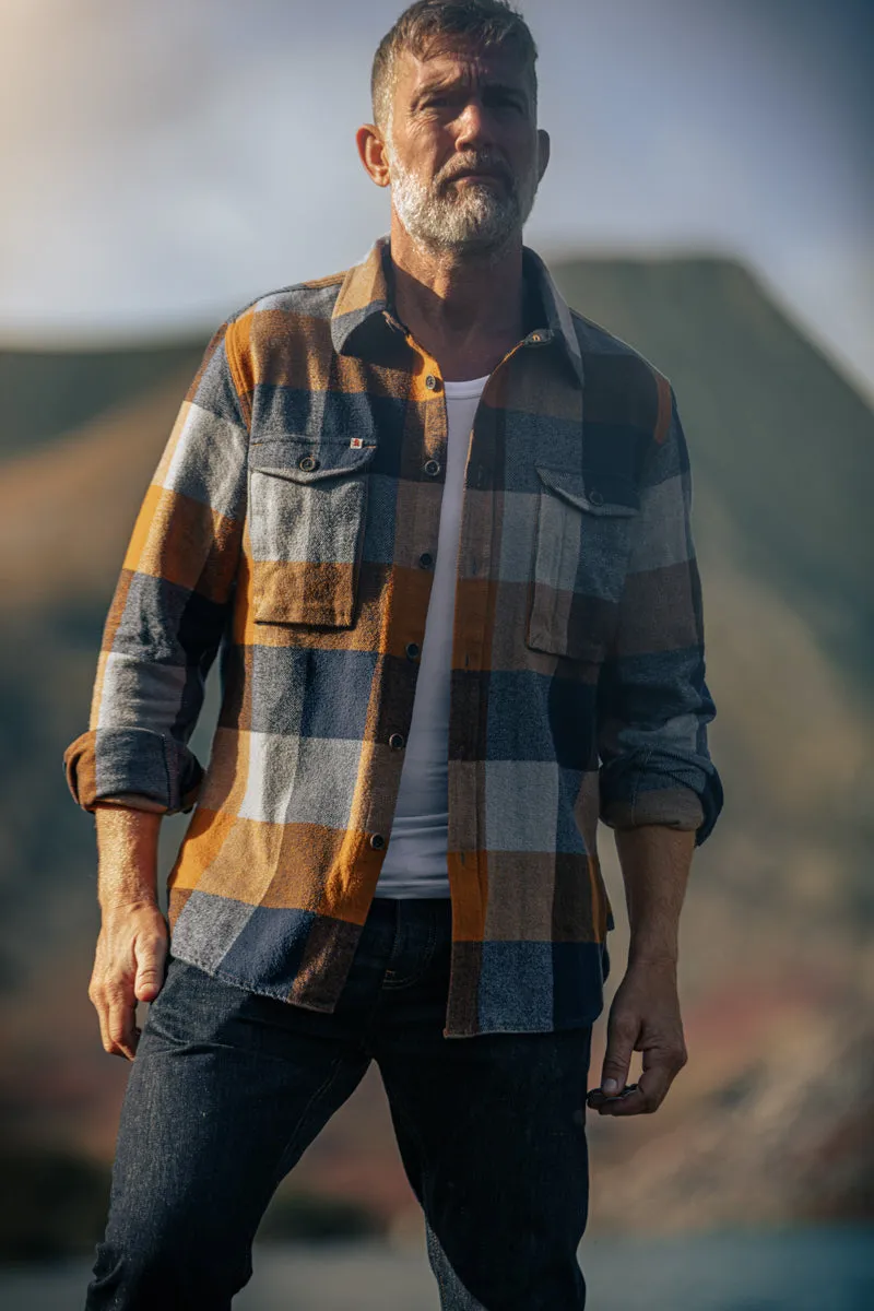 &SONS Big Yukon Flannel Check Shirt Tan