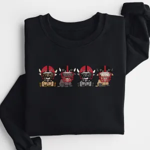 Atlanta Falcons Highland Cow Football Team Football Lovers Gift Unisex Crewneck Hoodie Sweatshirt