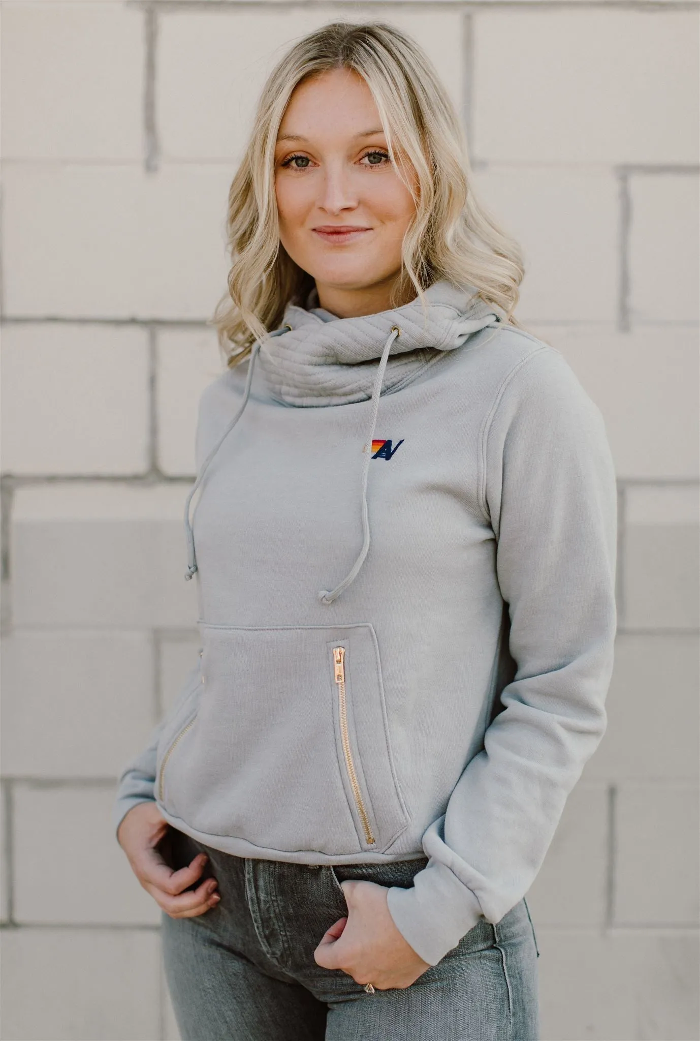 Aviator Nation - Ninja Pullover Hoodie in Light Grey