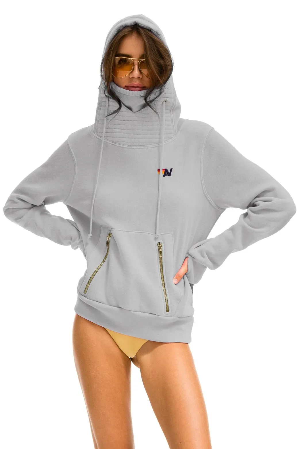 Aviator Nation - Ninja Pullover Hoodie in Light Grey