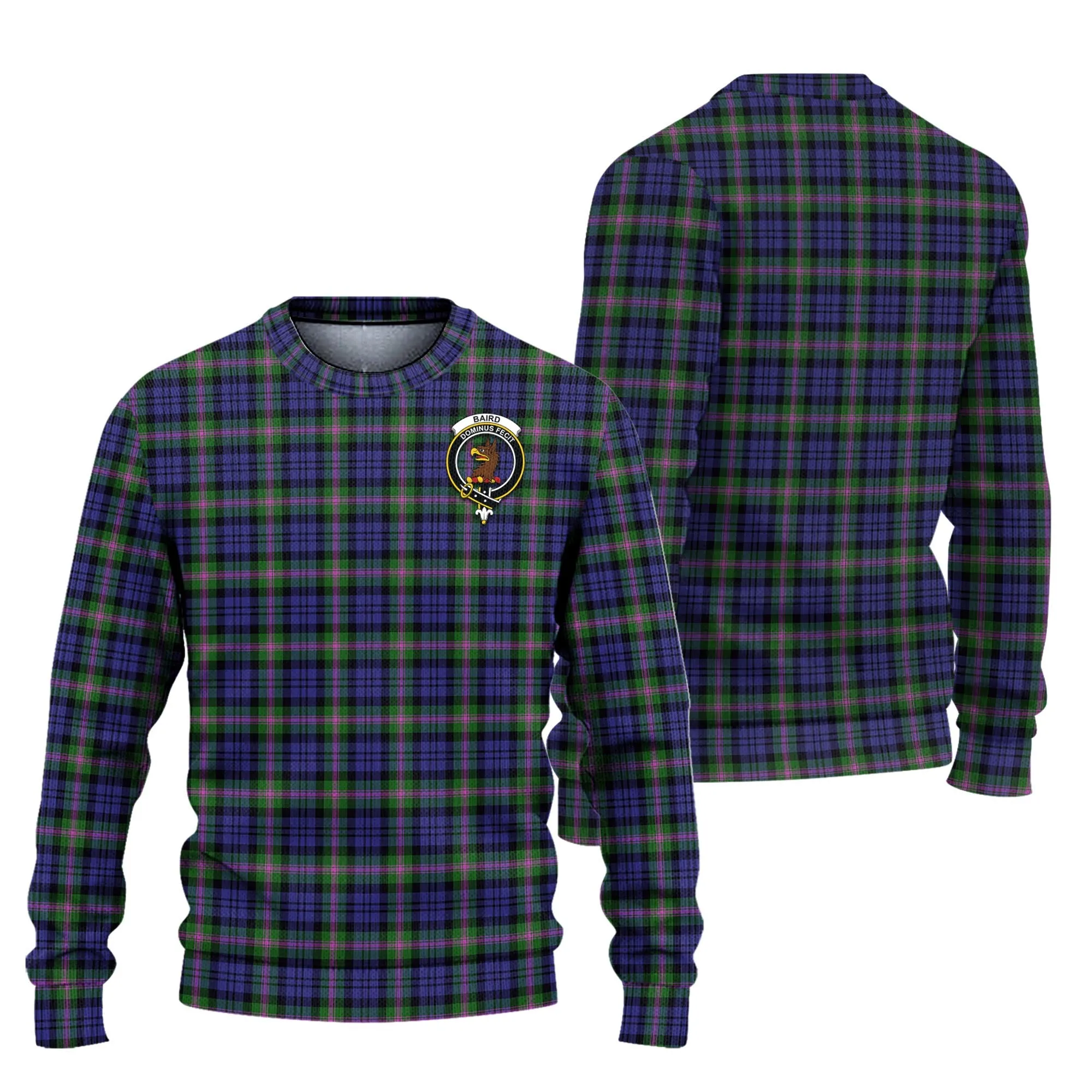 Baird Modern Tartan Ugly Sweater with Family Crest