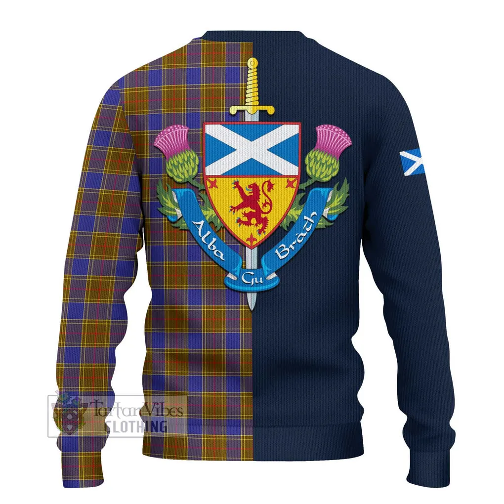 Balfour Tartan Ugly Sweater with Scottish Lion Royal Arm Half Style