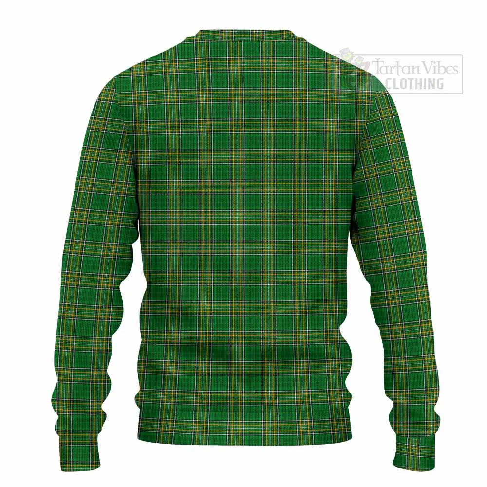 Beasley Irish Clan Tartan Knitted Sweater with Coat of Arms