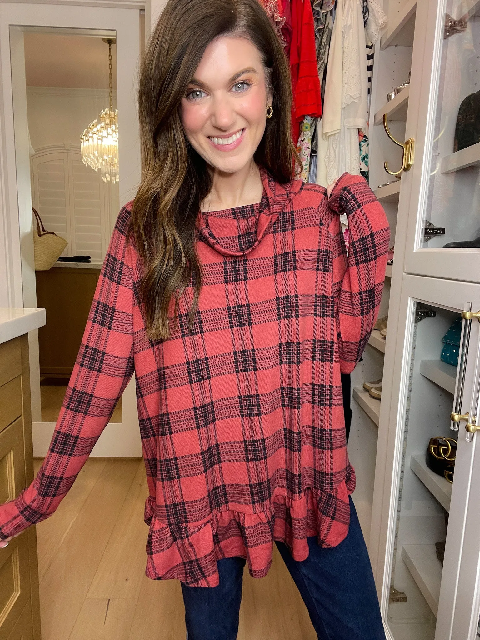 *BELLES & DOORBUSTER* Coffee Date Plaid Tunic