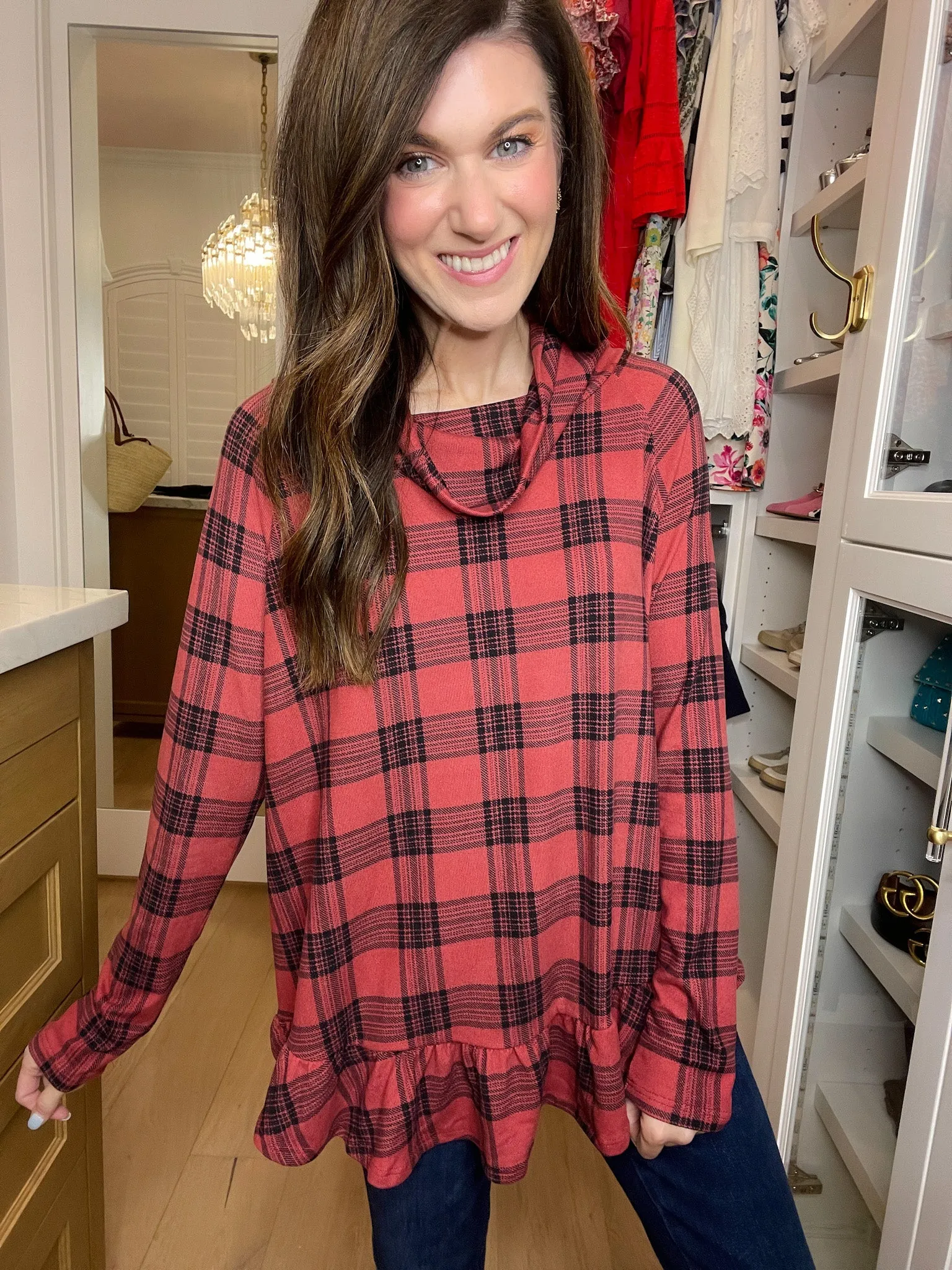 *BELLES & DOORBUSTER* Coffee Date Plaid Tunic