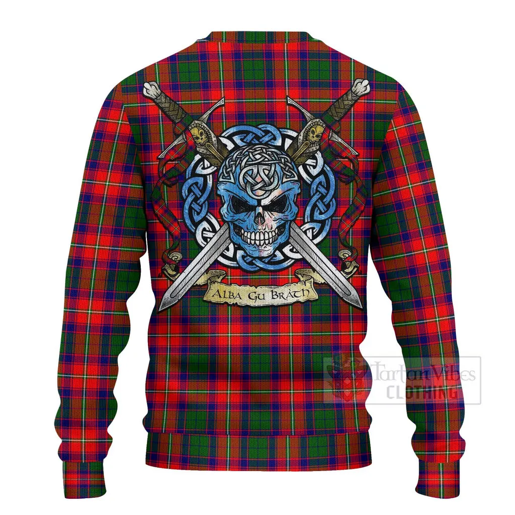 Belshes (Belsches) Tartan Ugly Sweater with Family Crest Celtic Skull Style