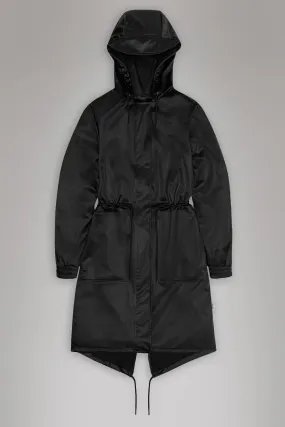 Black Grain String Parka