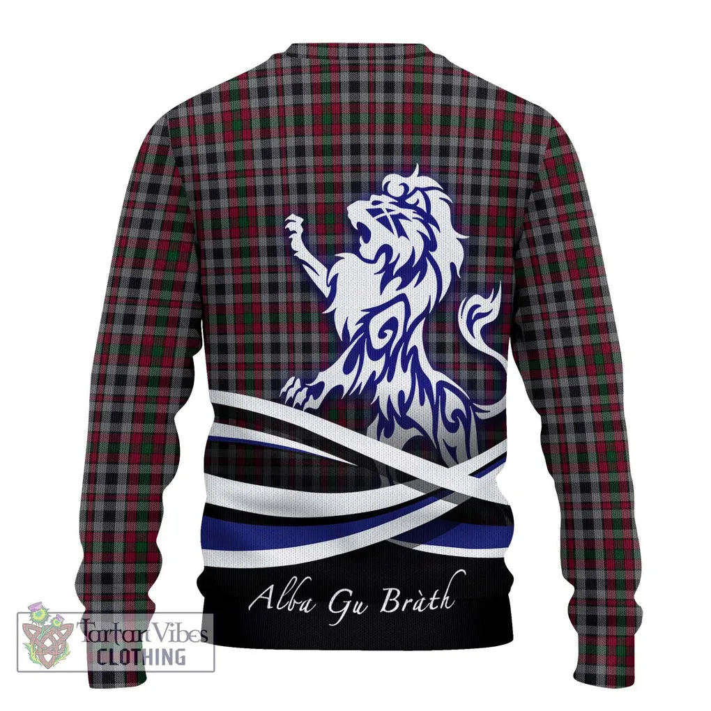 Borthwick Tartan Ugly Sweater with Alba Gu Brath Regal Lion Emblem