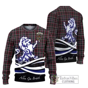 Borthwick Tartan Ugly Sweater with Alba Gu Brath Regal Lion Emblem