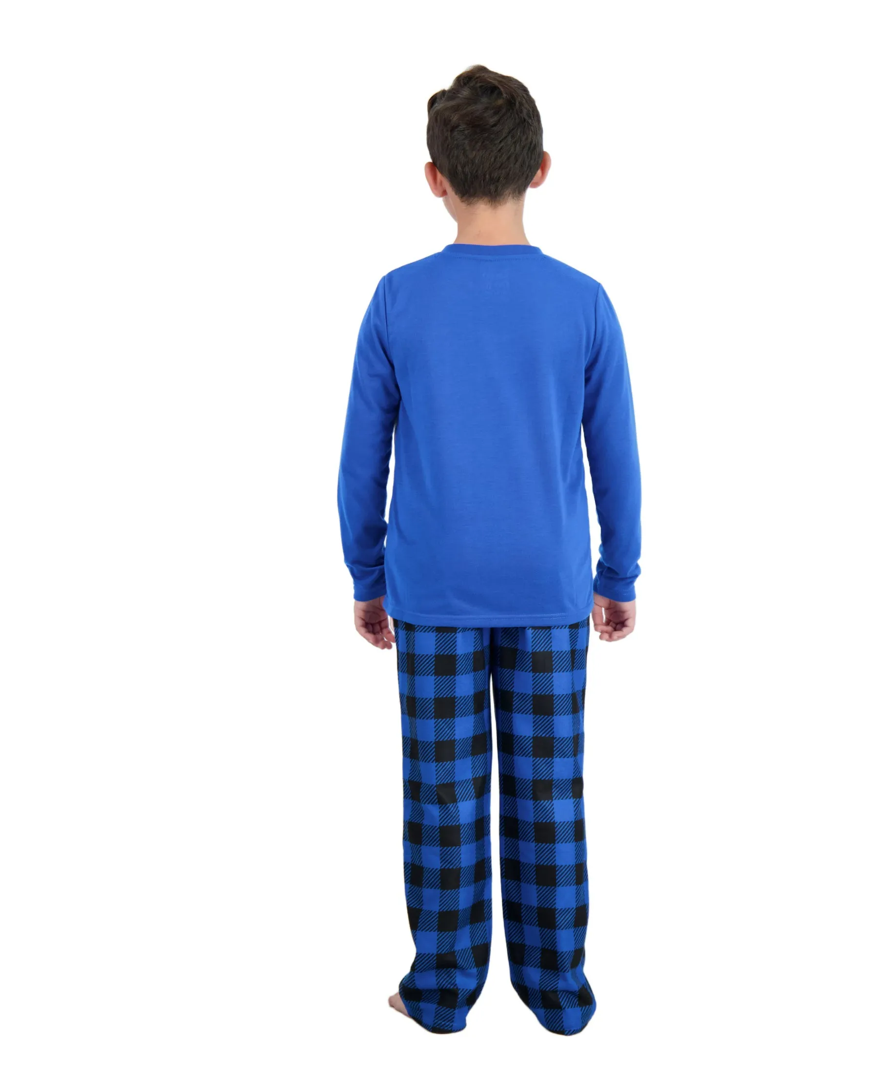 Boys 2-Piece Brushed Jersey Pajama Sets, Royal Blue & Black Pajama Sets for Boys