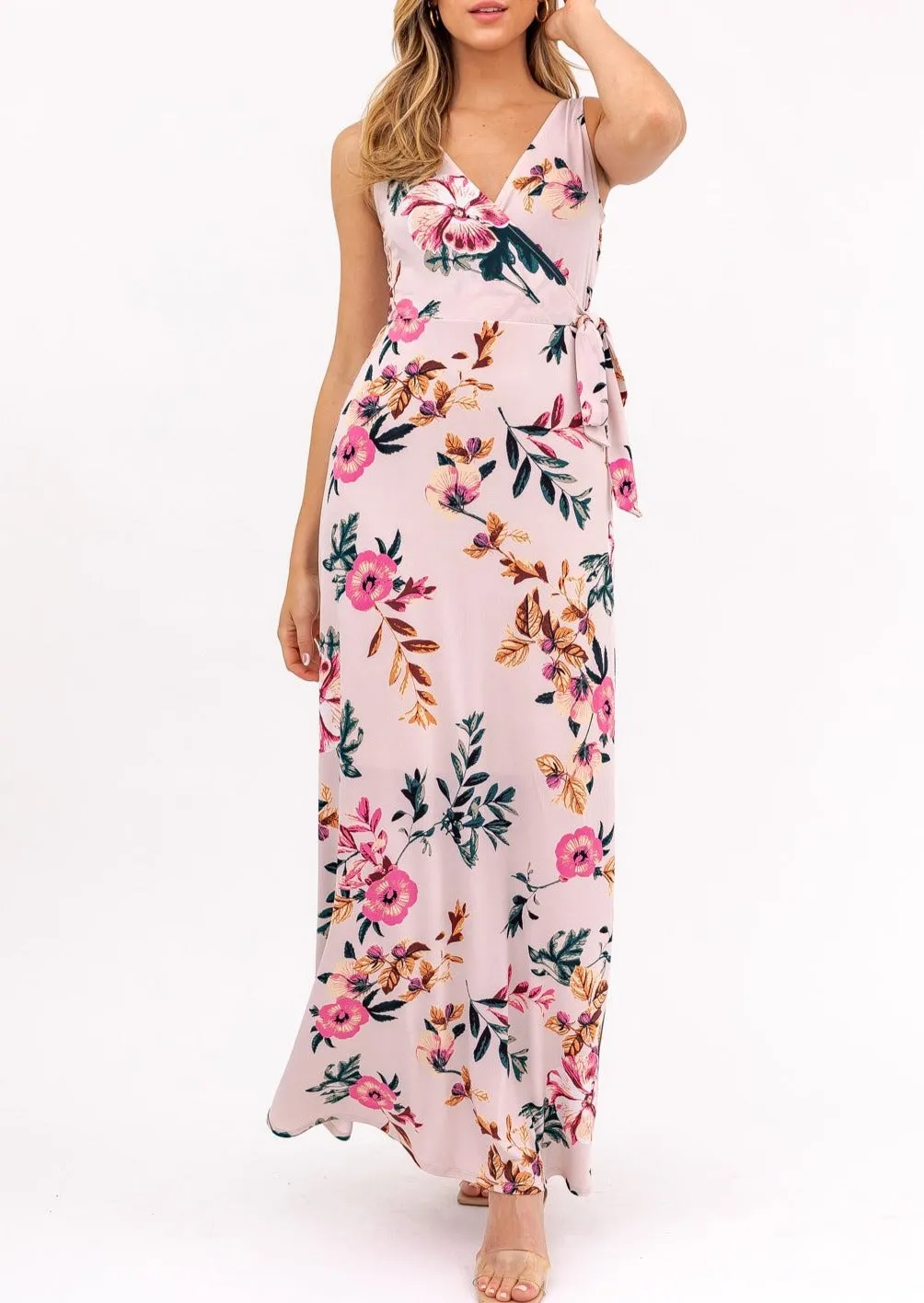 Brenda Floral Faux Wrap Maxi Dress