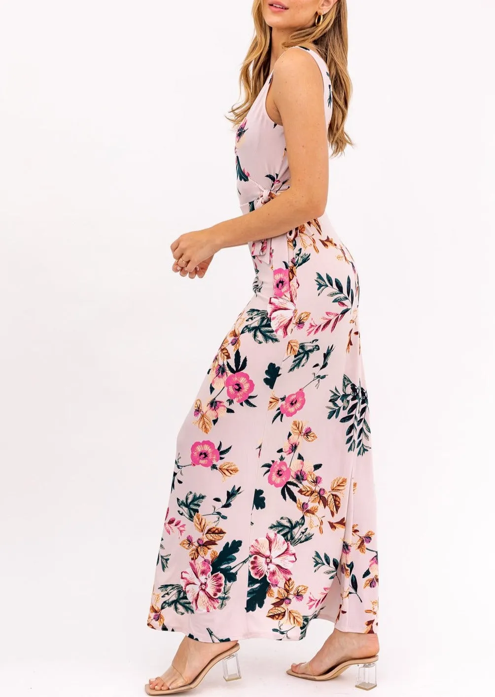 Brenda Floral Faux Wrap Maxi Dress