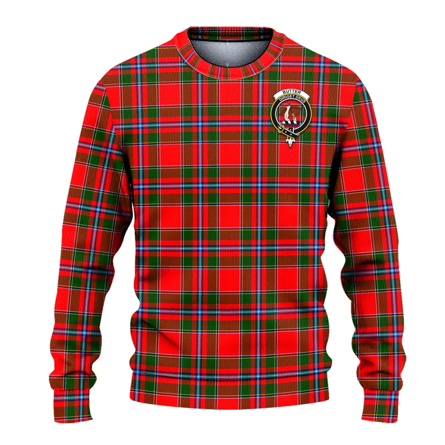 Butter Tartan Ugly Sweater with Family Crest