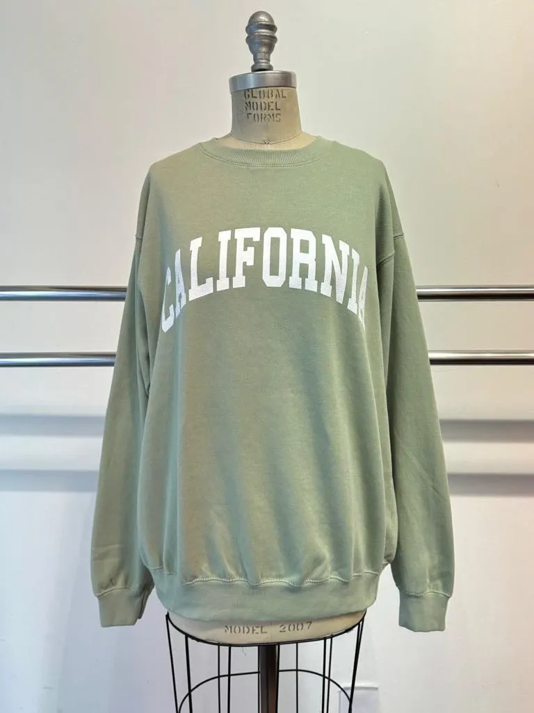 California Dream Pullover Sweater in Sage Green