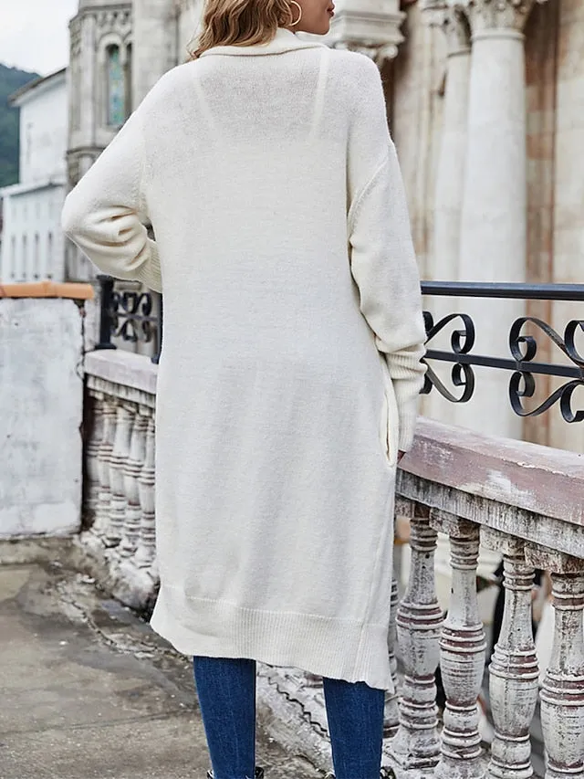 Cardigan Sweater Open Front Ribbed Knit