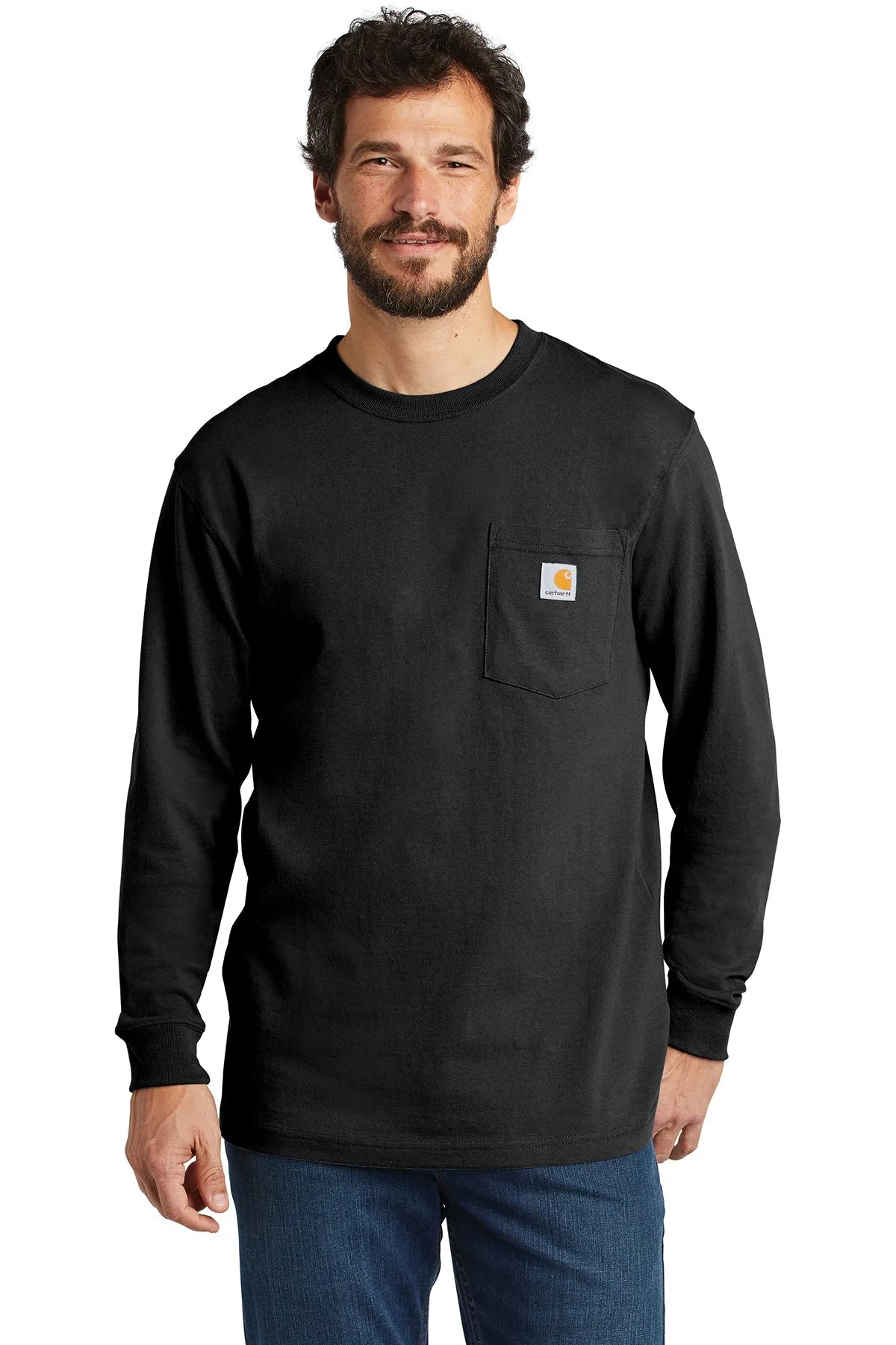 Carhartt Workwear Pocket Long Sleeve Custom T-Shirts, Black