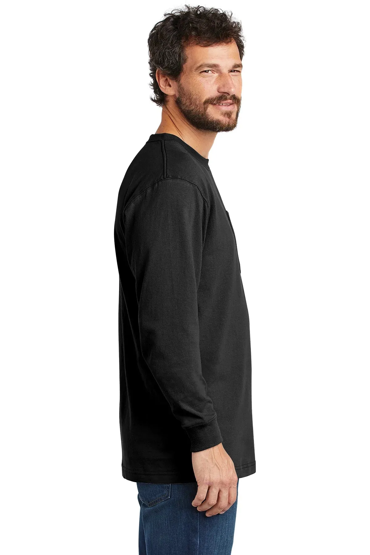 Carhartt Workwear Pocket Long Sleeve Custom T-Shirts, Black