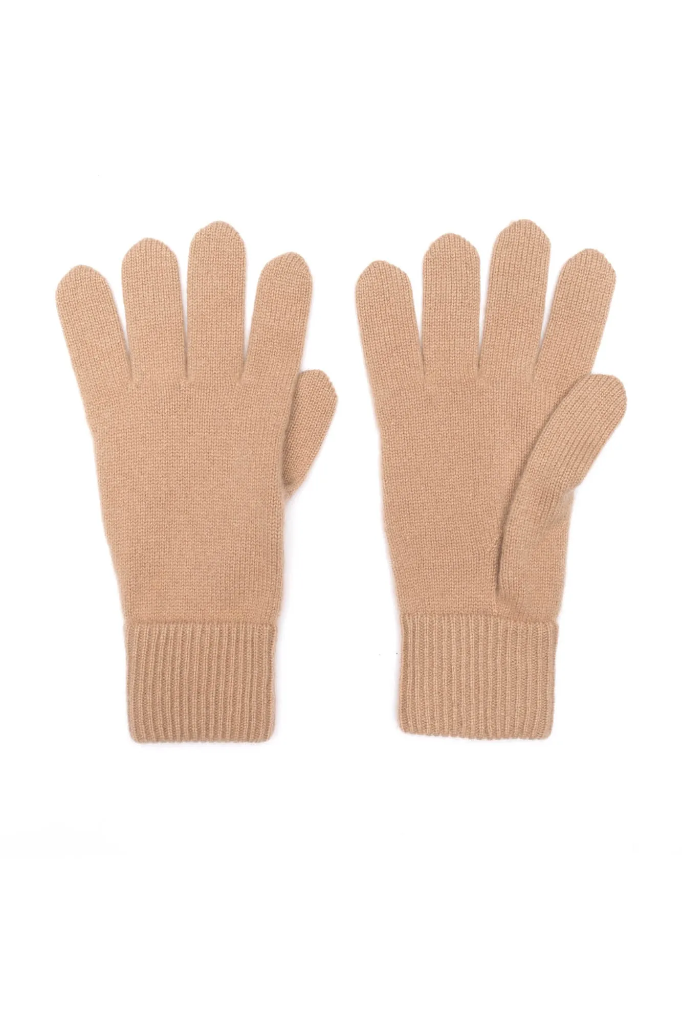 Cashmere Beanie Glove Set, Camel