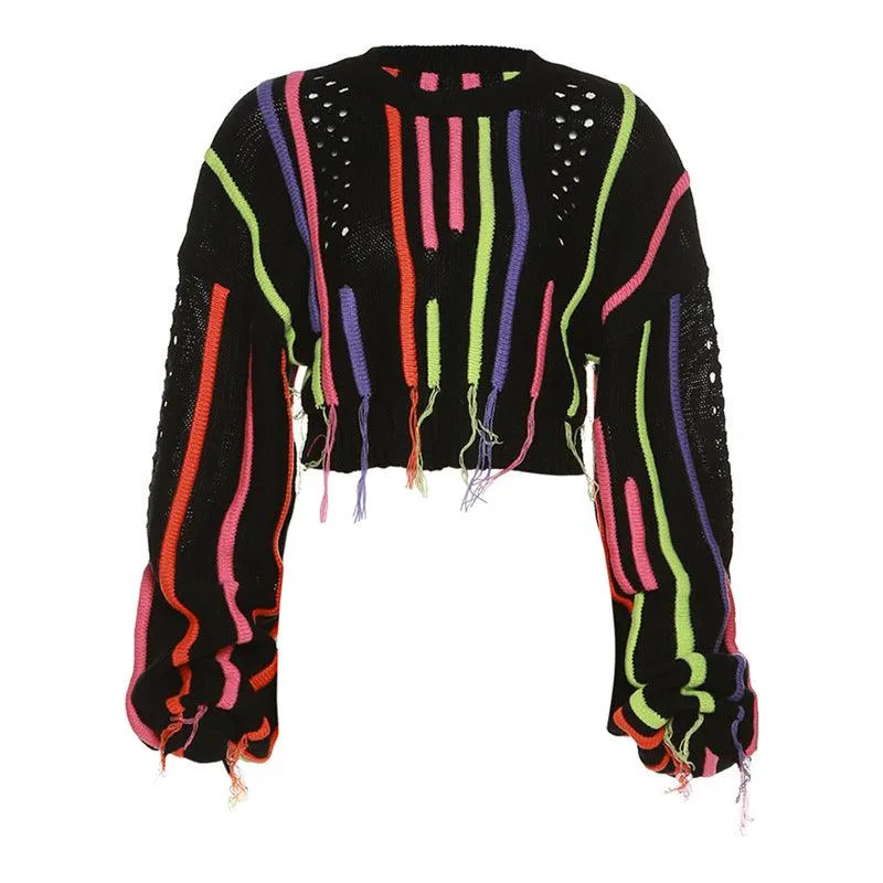 Casual Color-Block Knitwear Sweater