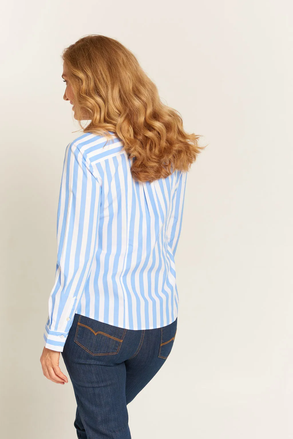 Classic Cotton Shirt Pale Blue/White