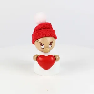 Clumsy Mini Valentine with fabric beanie and big bobble