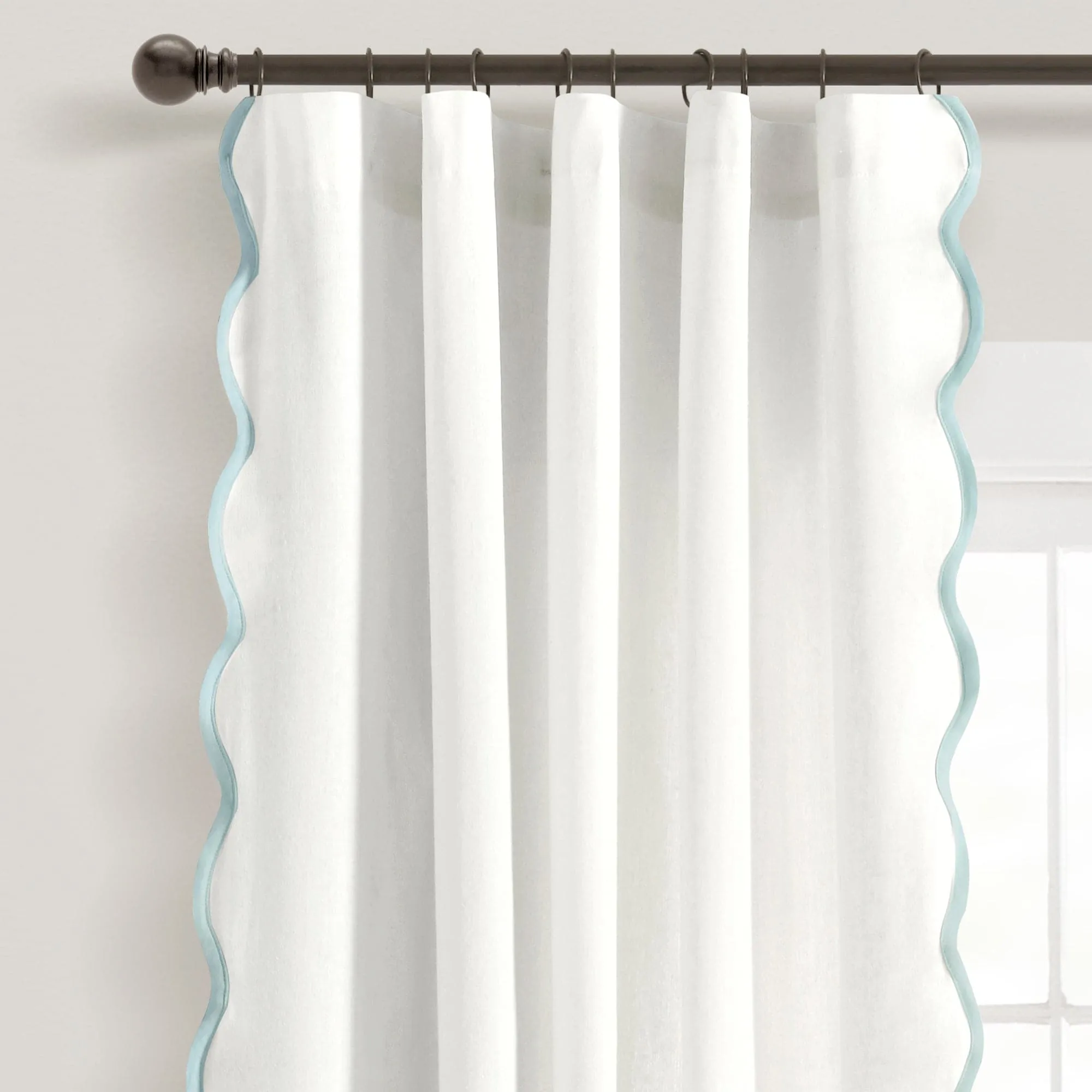 Coastal Chic Scalloped Edge Window Curtain Panel Set