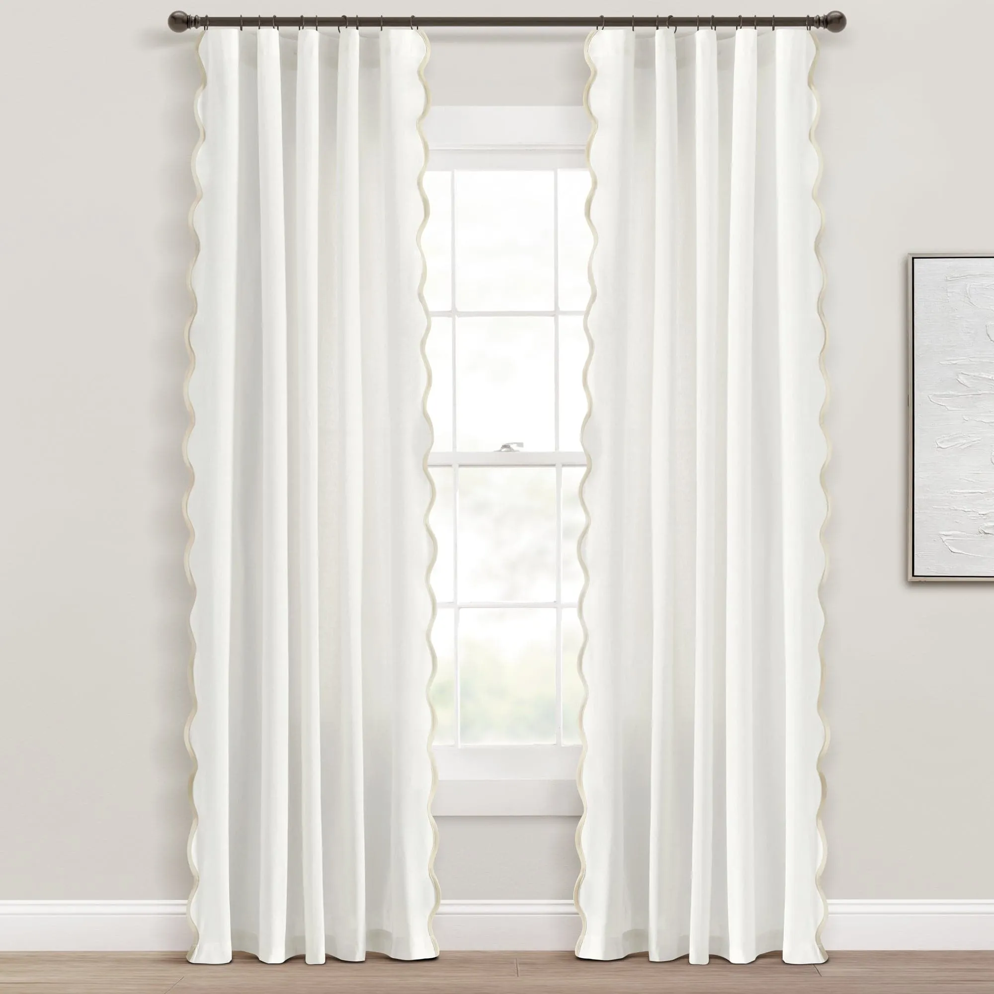 Coastal Chic Scalloped Edge Window Curtain Panel Set