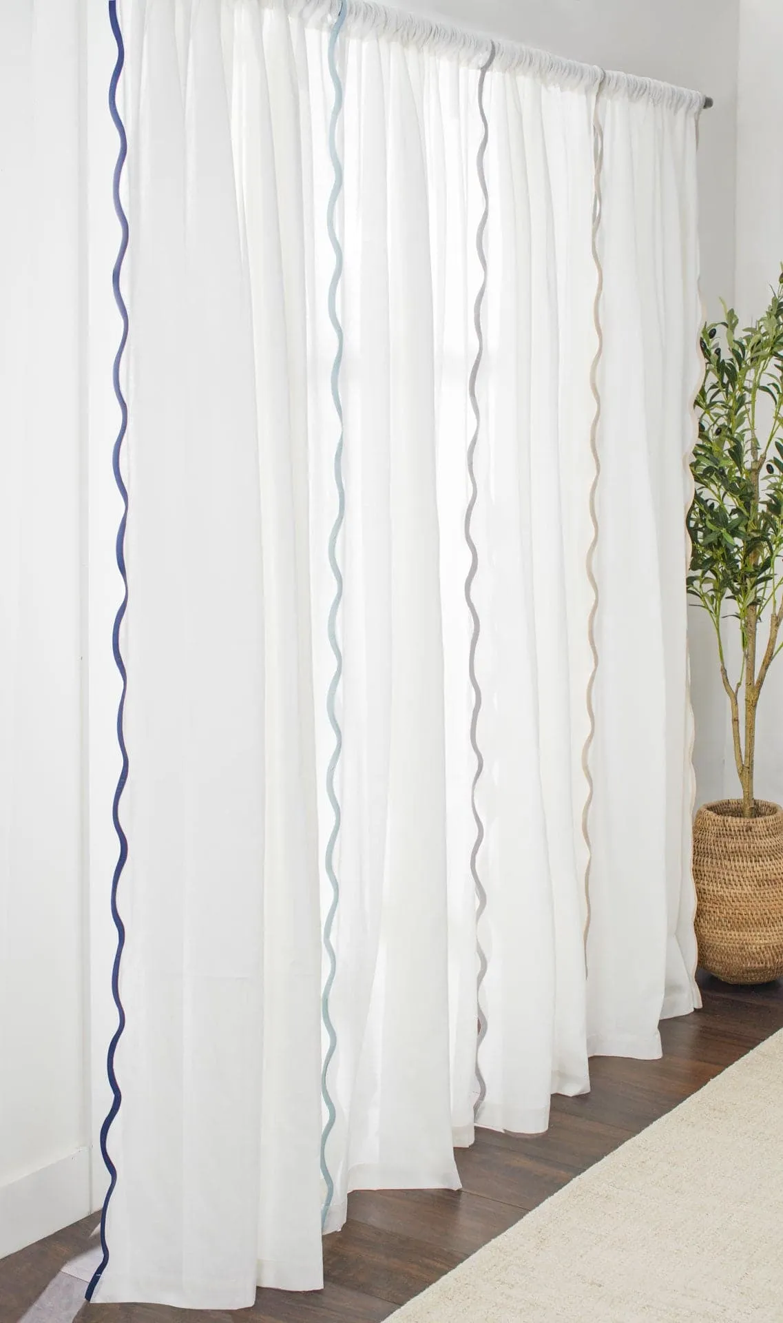 Coastal Chic Scalloped Edge Window Curtain Panel Set