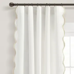 Coastal Chic Scalloped Edge Window Curtain Panel Set