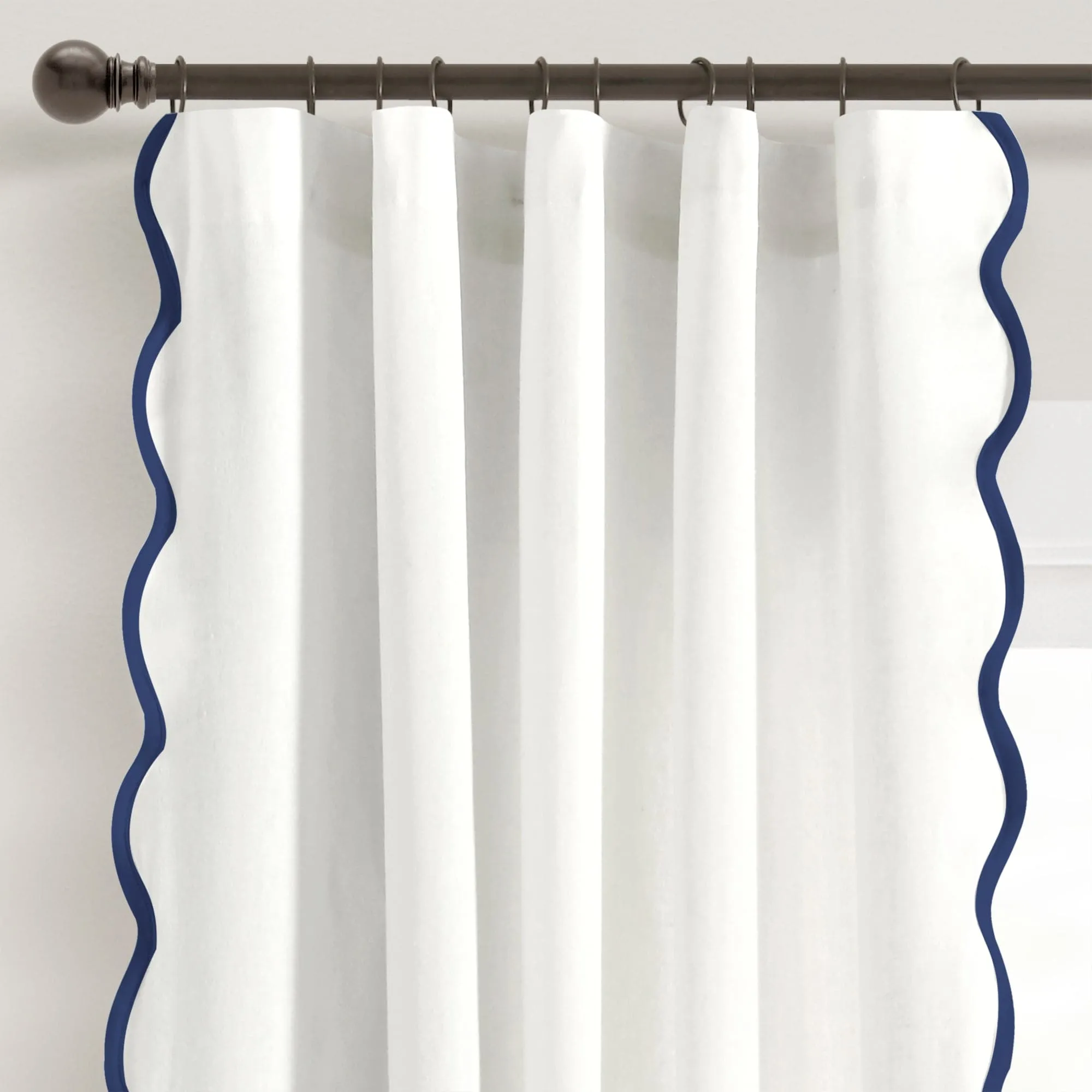 Coastal Chic Scalloped Edge Window Curtain Panel Set