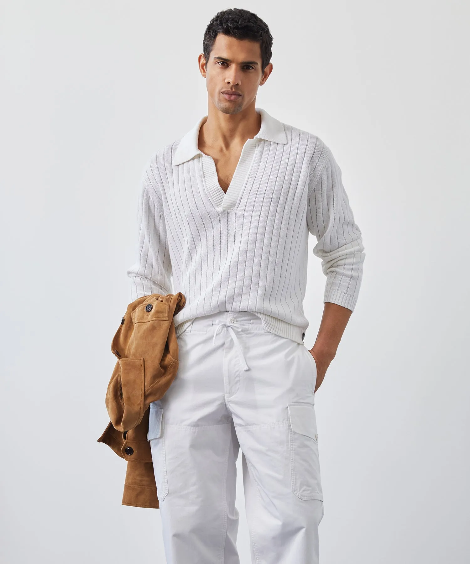 Coastal Linen Polo in White