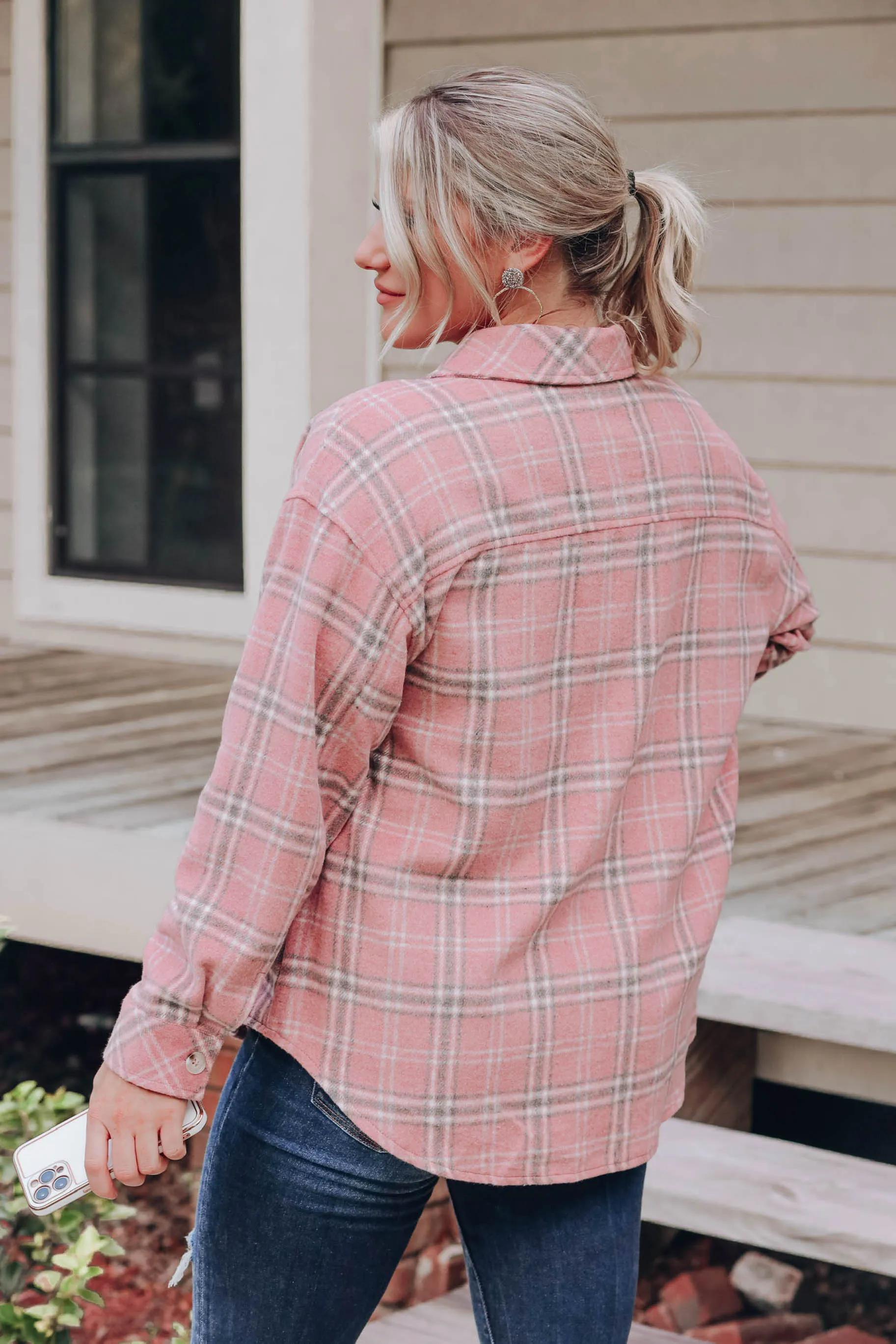 Color Me Pink Plaid Shacket - Final Sale