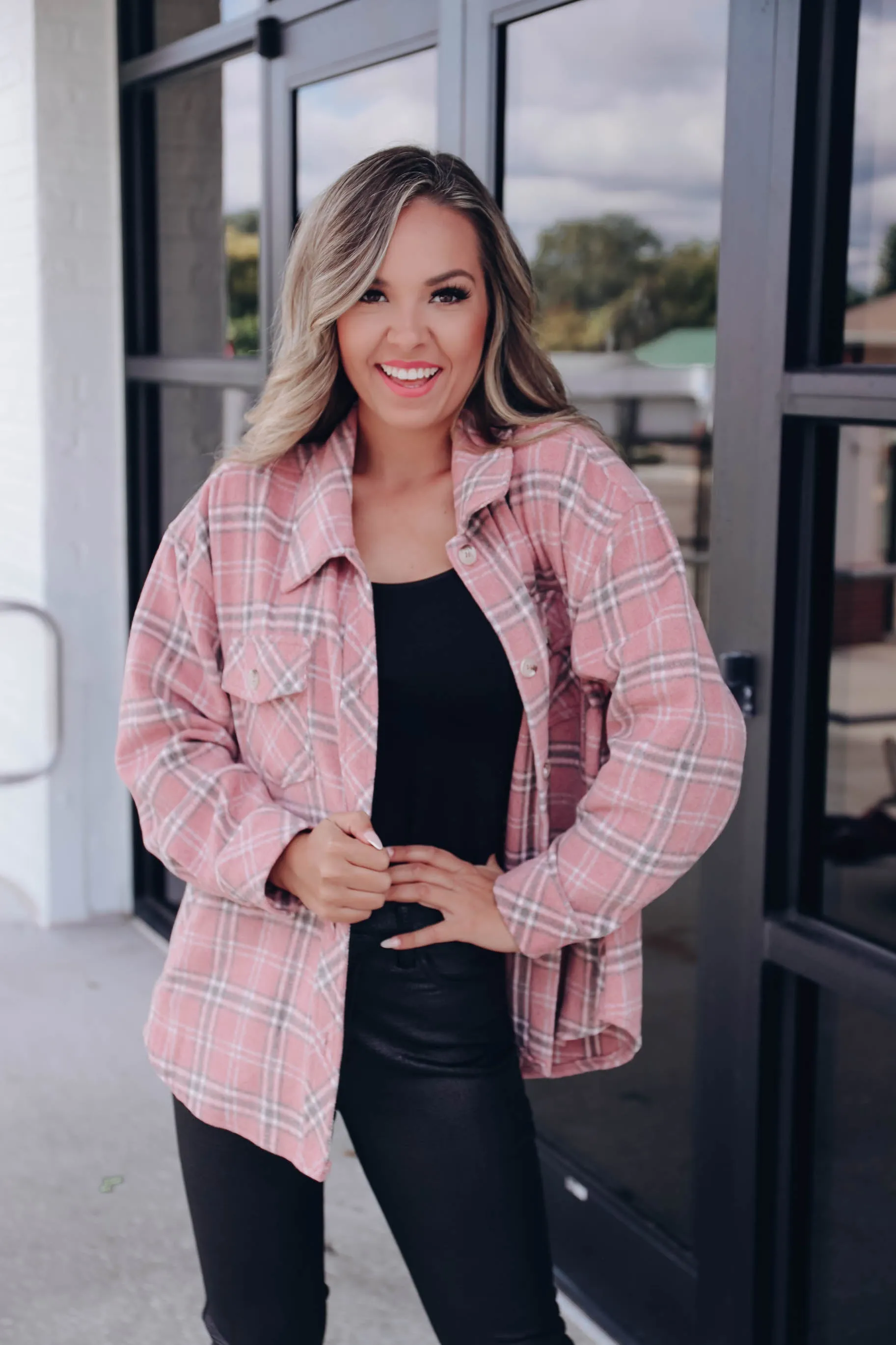 Color Me Pink Plaid Shacket - Final Sale