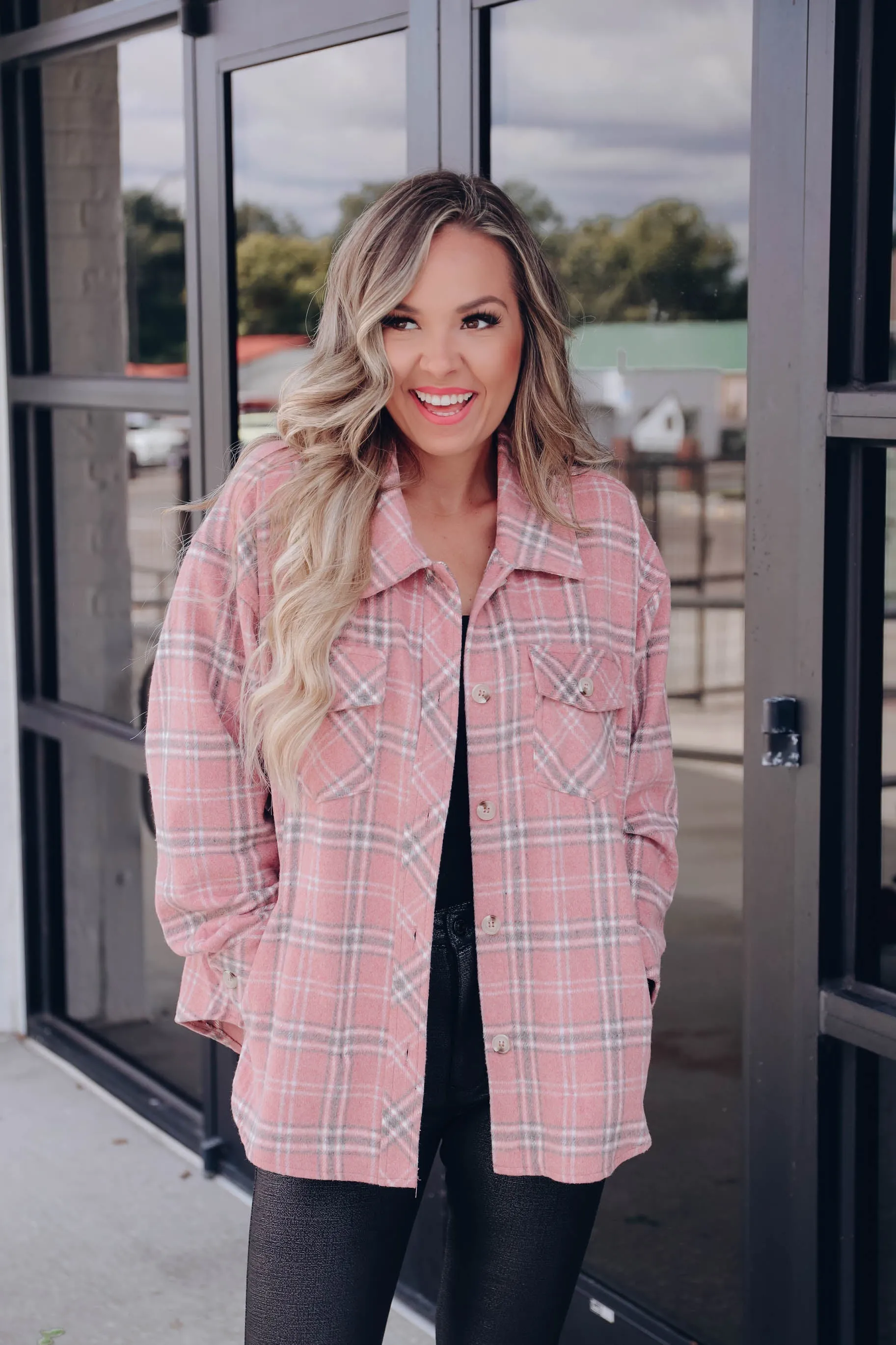 Color Me Pink Plaid Shacket - Final Sale