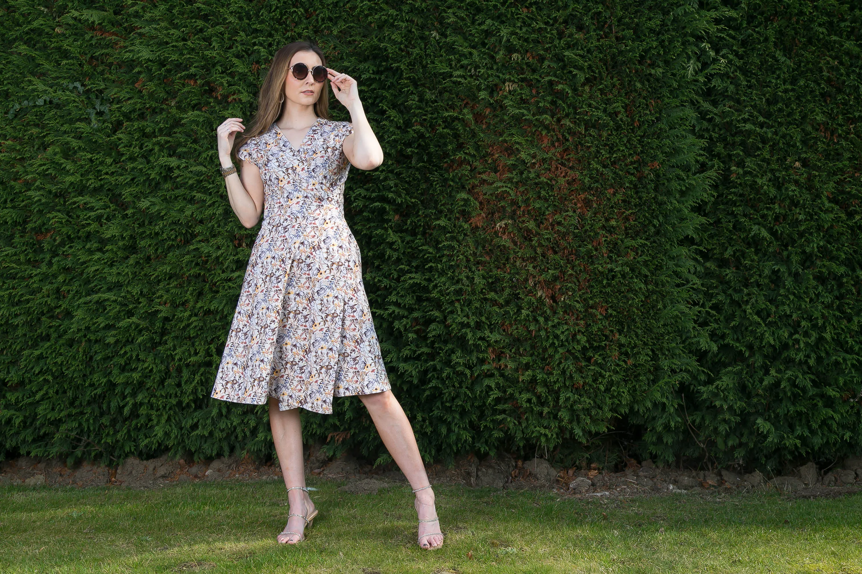 Cotton Dress Brown Floral Print