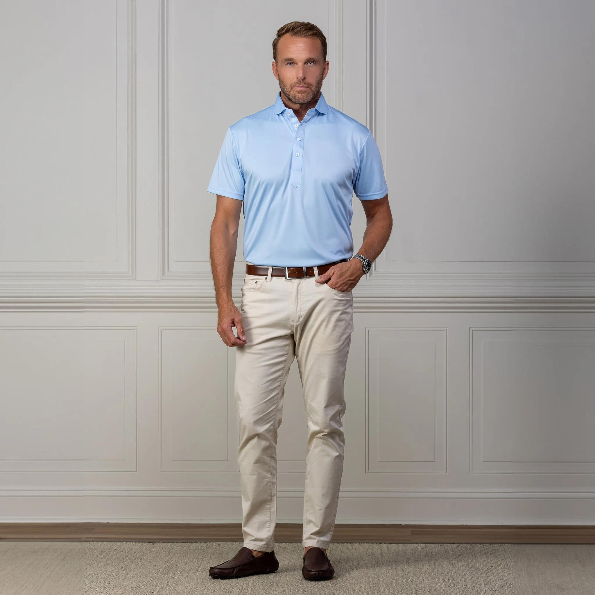 Cutaway Collar Polo Sky Blue