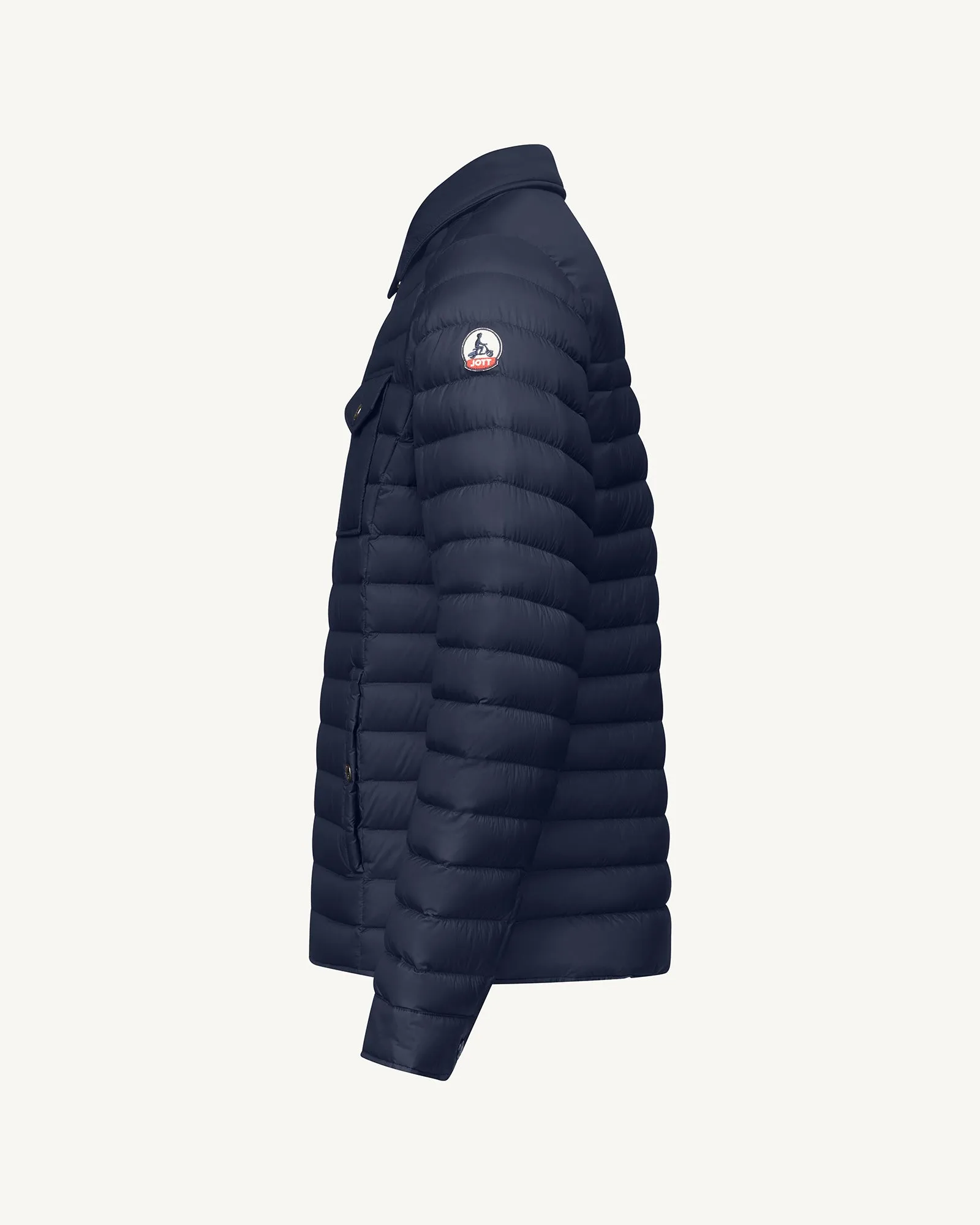 Dane lightweight shacket-style down jacket Navy