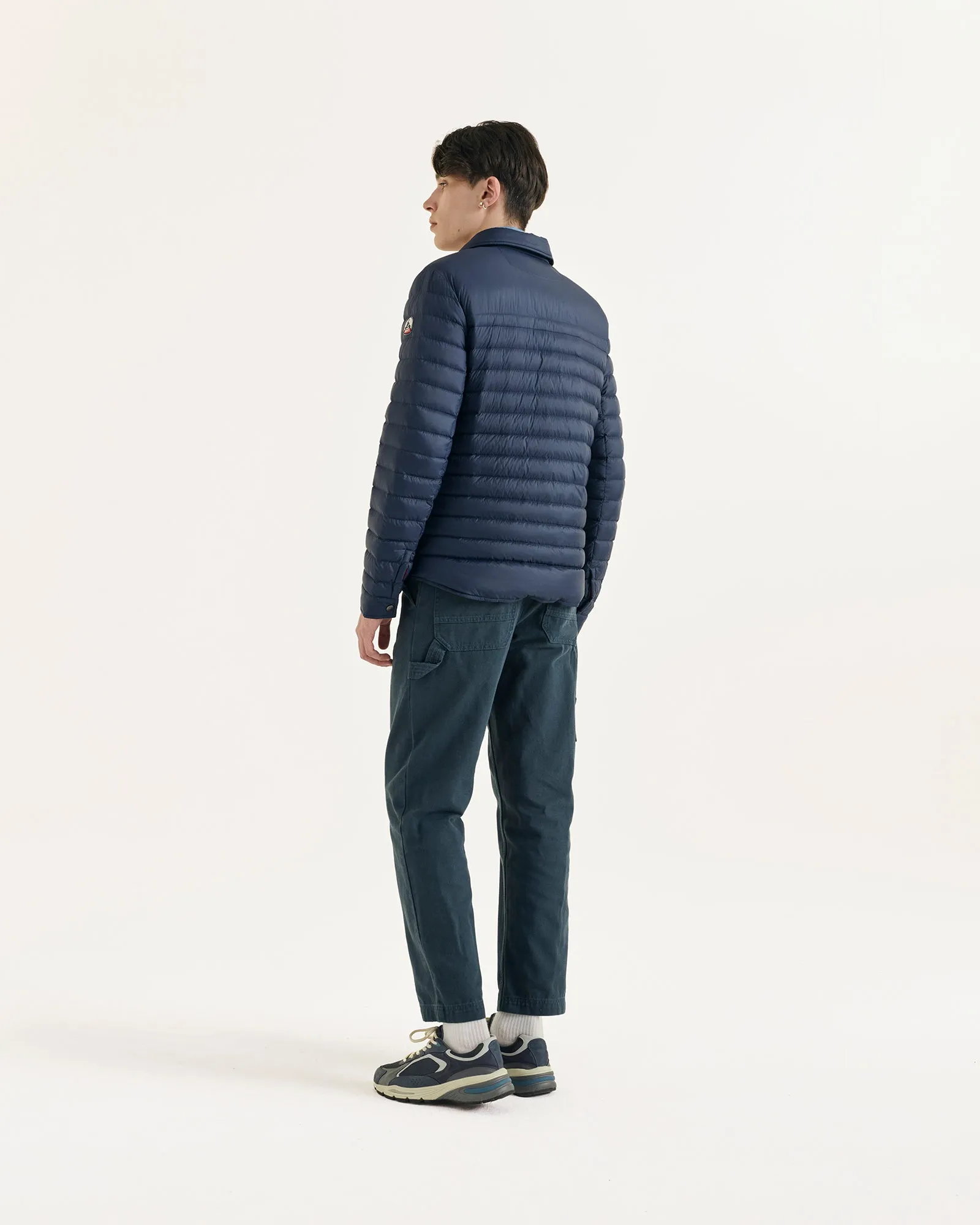 Dane lightweight shacket-style down jacket Navy