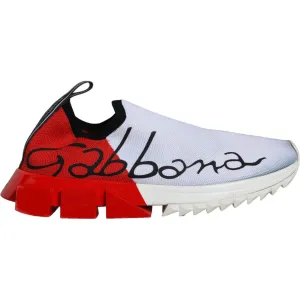 Dolce & Gabbana Red White Logo Sorrento Sneakers Shoes