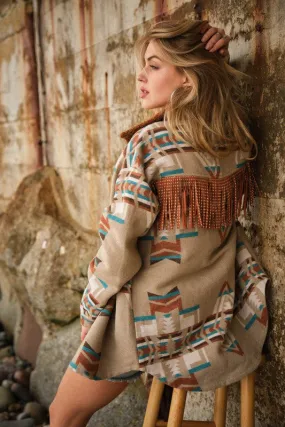 Emmalina Aztec Shacket (Taupe)