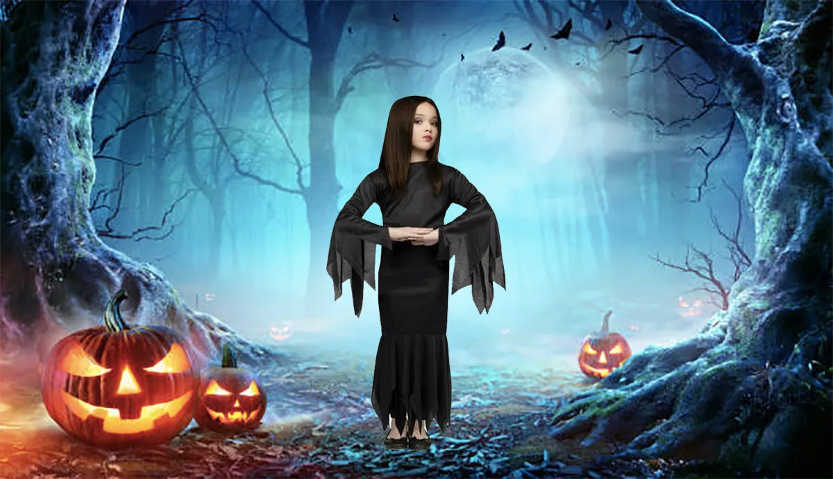 FancyDressWale halloween dress for Girls and Boys pumpkin witch ghost theme costume party Black Witch