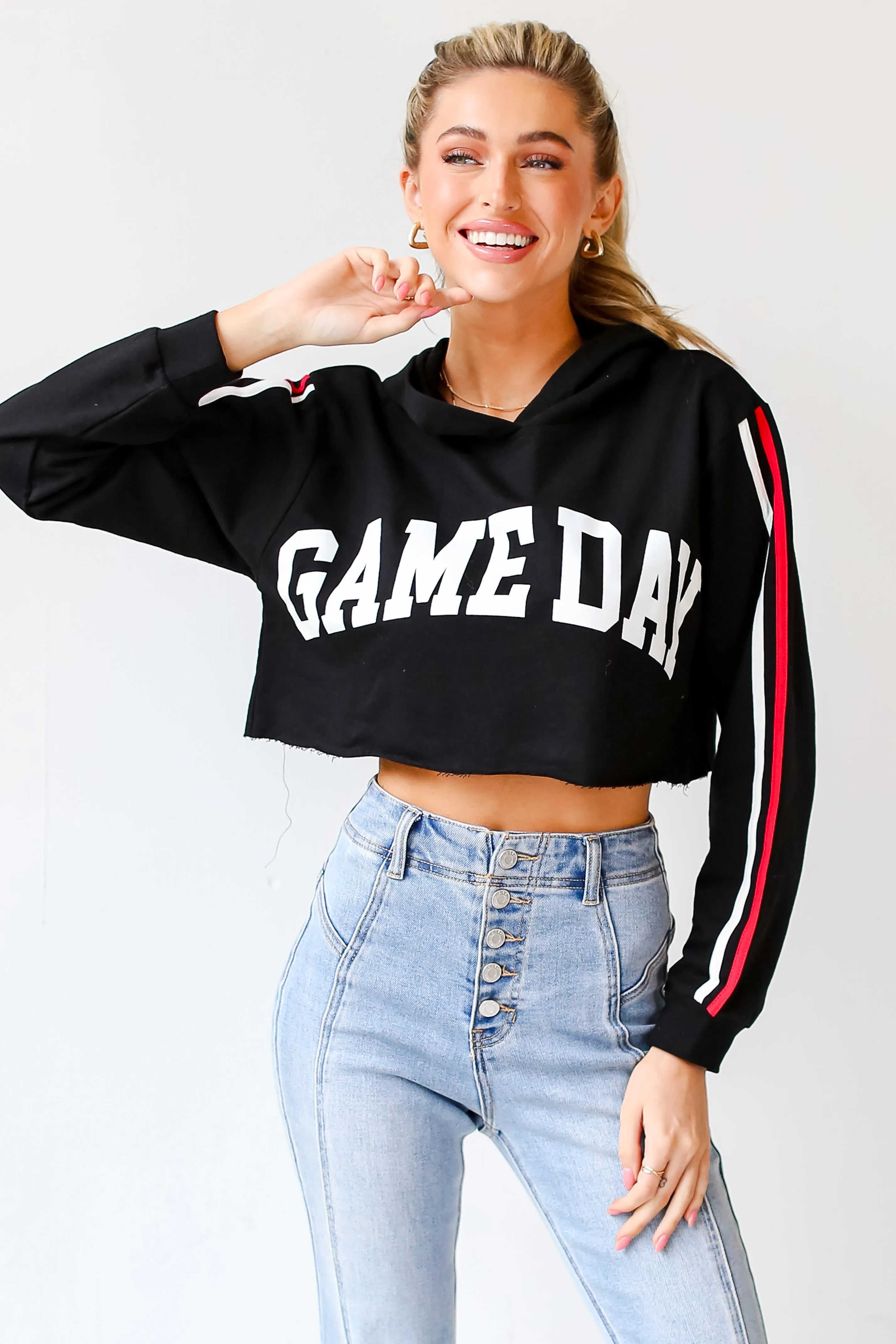 FINAL SALE - Game Day Cropped Hoodie