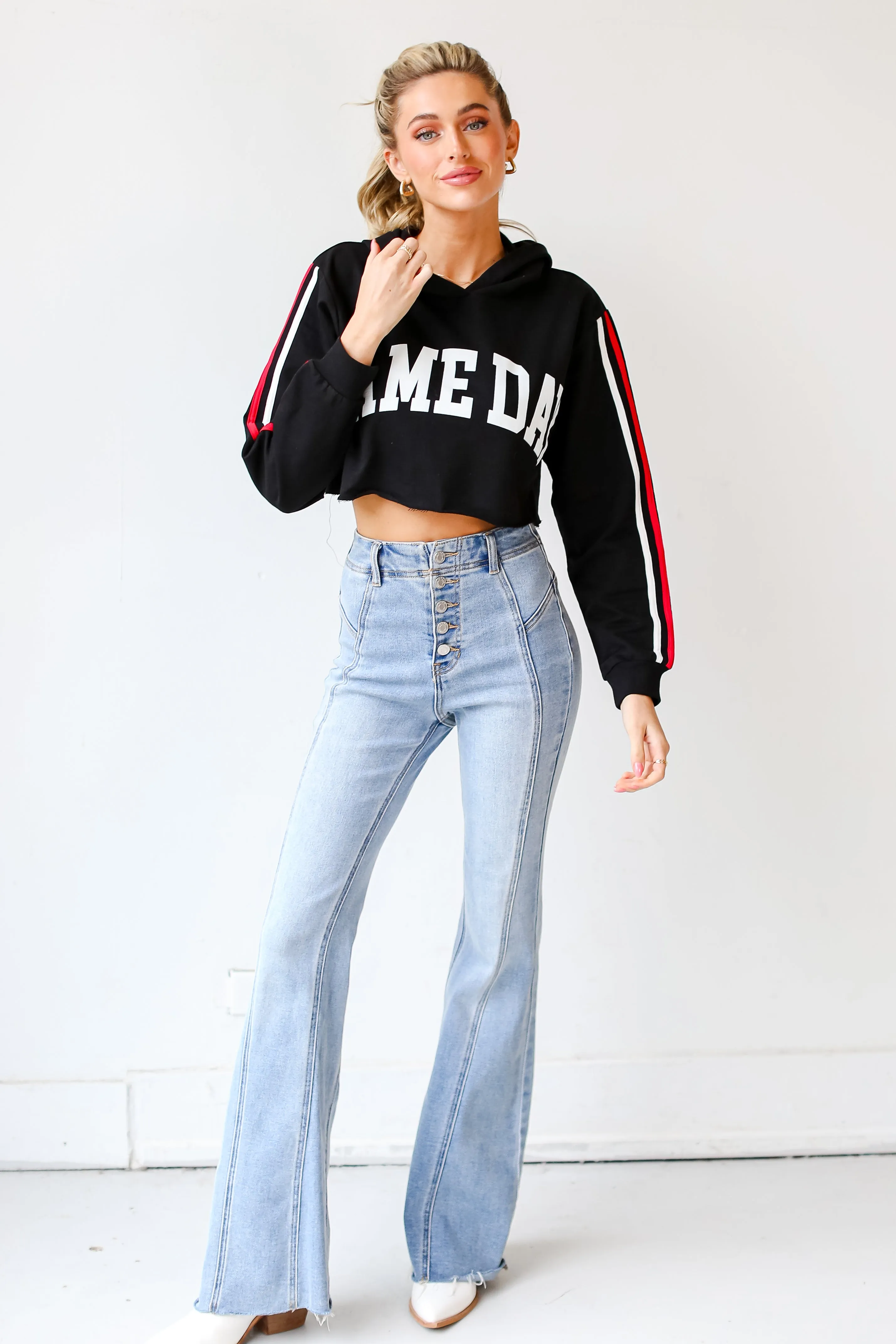 FINAL SALE - Game Day Cropped Hoodie