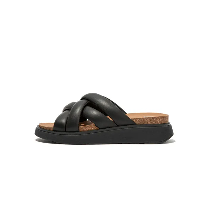 Fitflop Women Gen-Ff Padded-Strap Leather Slides |HN2-090| All Black